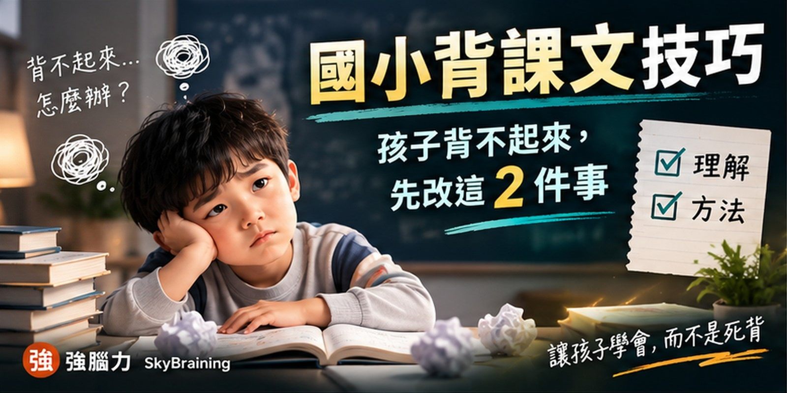 國小背課文技巧:孩子背不起來,先改這 2 件事
